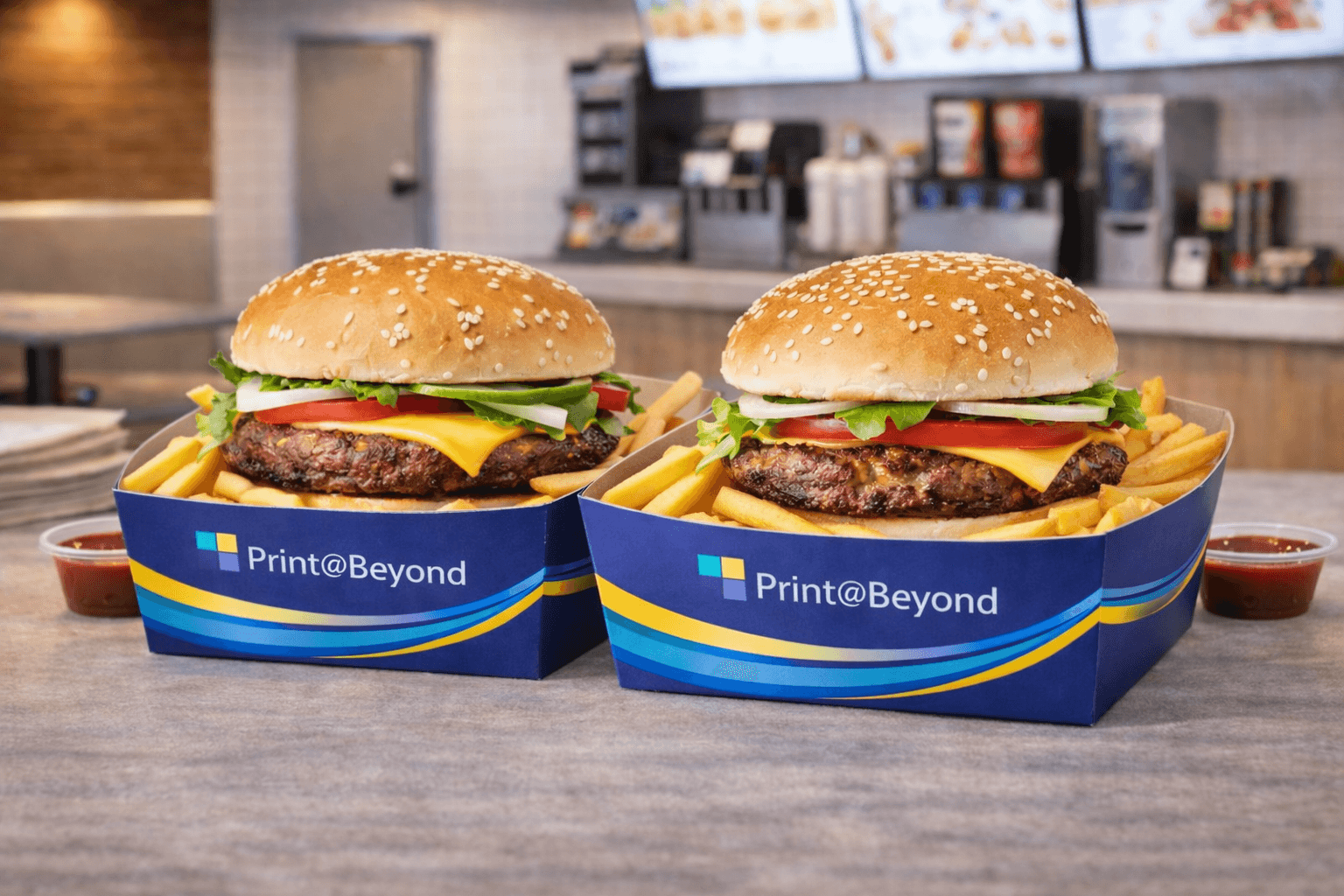 Burger and Chips Tray